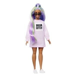 Mattel Barbie Fashionistas Doll #136 Curvy Dream Often Rainbow Hair 2019 New